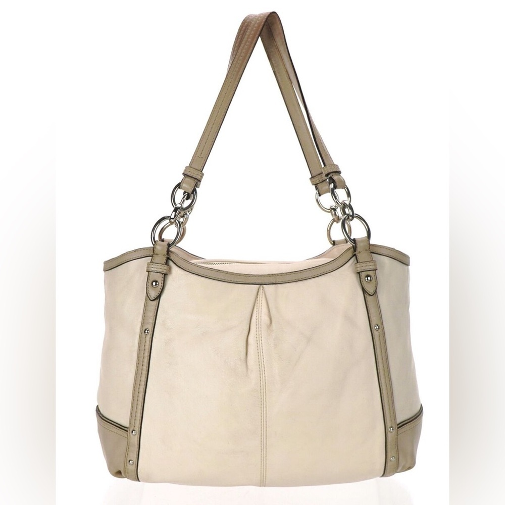 COACH Alexandria Beige Leather Zip Top Shoulder Bag With Hang Tag 16739